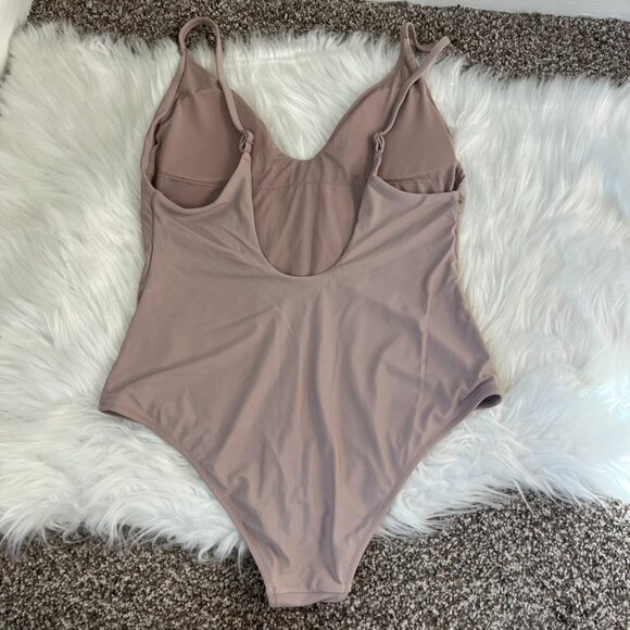 Aerie One Piece Cheeky Tan One Piece Swimsuit Women's Medium - Picture 4 of 5